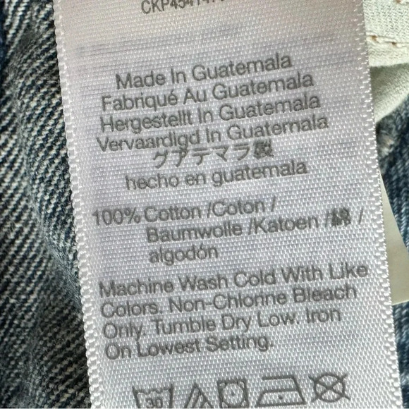 Madewell 25 The Dadjean Short Castlewood Wash Blue Denim Distressed Button Fly - Picture 8 of 13